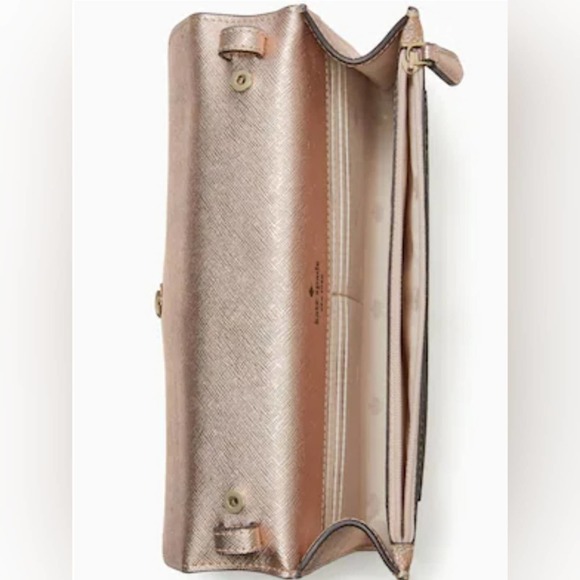 KATE SPADE TINSEL FLAP CROSSBODY IN ROSE GOLD - Picture 3 of 4